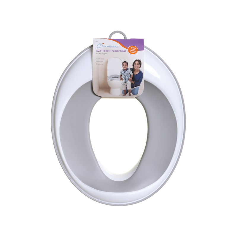 Dreambaby Ezy-Slimline grey contoured toilet trainer seat with handle