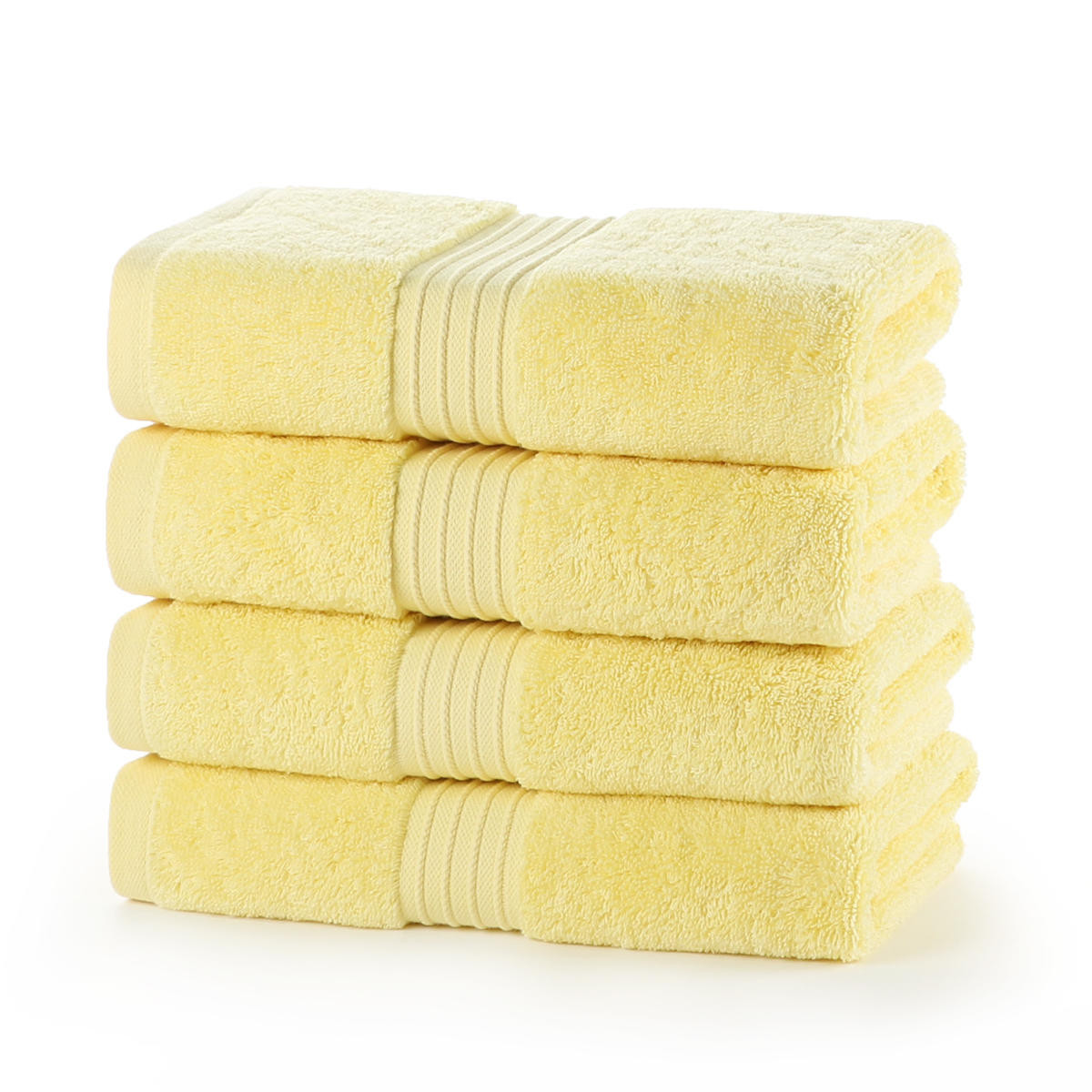 Royal Egyptian 700 GSM bath towels, premium quality, yellow, set of four