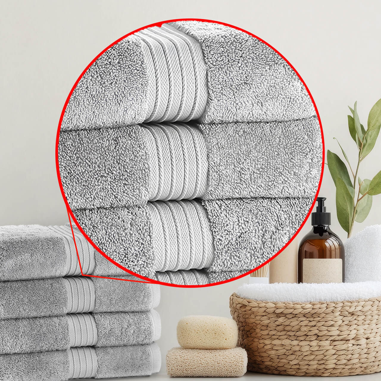 Royal Egyptian 700 GSM premium bath towel grey with textured weave