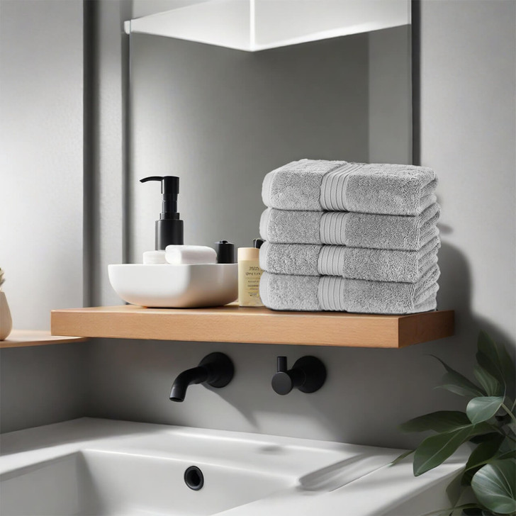 Royal Egyptian 700 GSM bath towel premium7 yellow folded stack