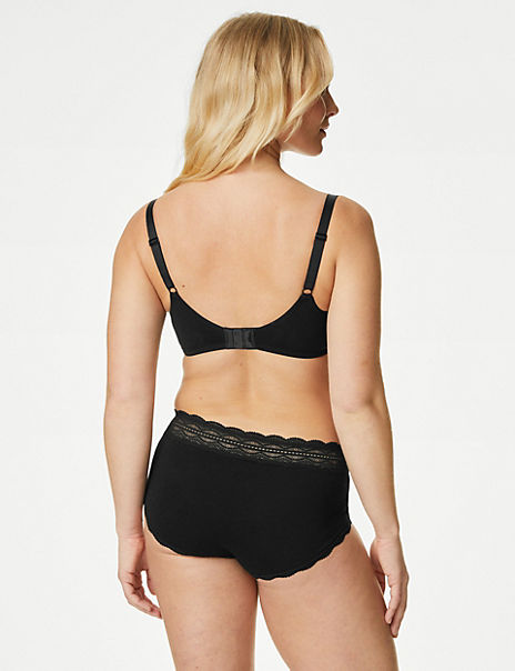 Mark & Spencer 3 pack cotton rich black high rise shorts