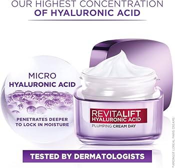 L'Oreal Paris Revitalift Hyaluronic Acid plumping hydrating water cream 1.7oz jar