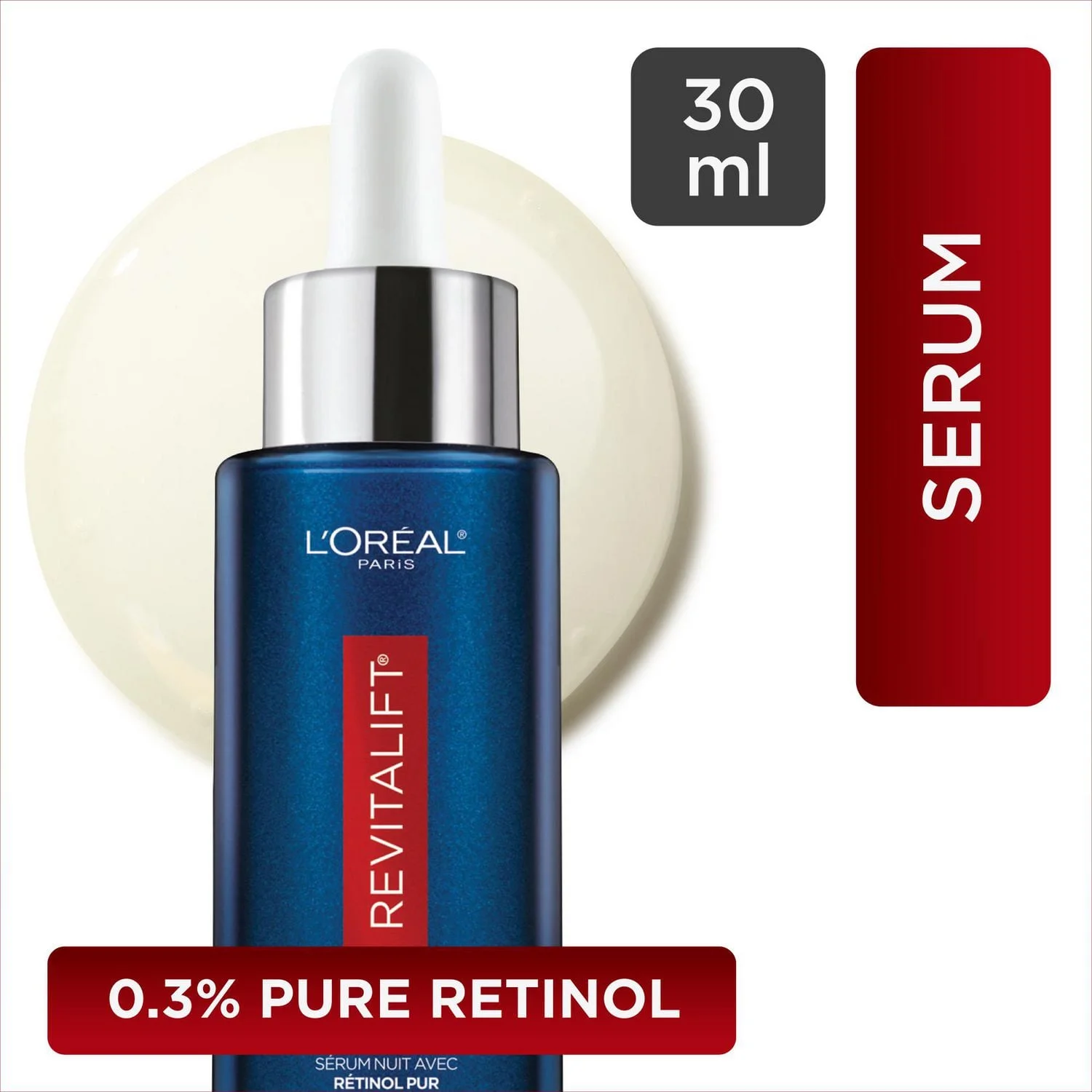L'Oreal Paris Revitalift Derm Intensives Retinol Night Serum 30ml blue bottle dropper