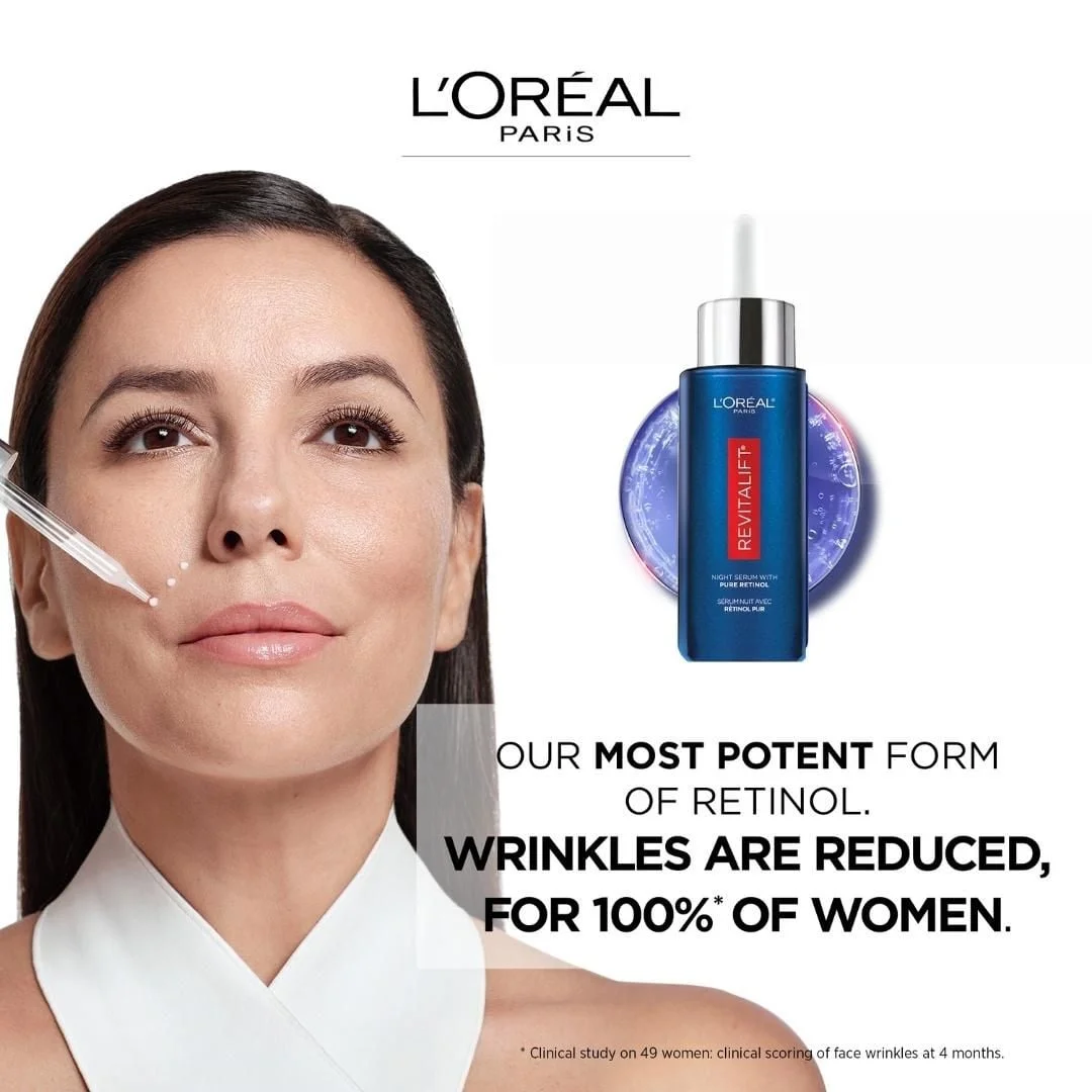 L'Oreal Paris Revitalift Derm Intensives blue retinol night serum bottle with dropper