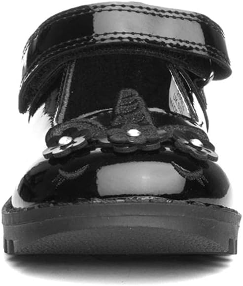 Buckle My Shoes black patent school shoes with star detail