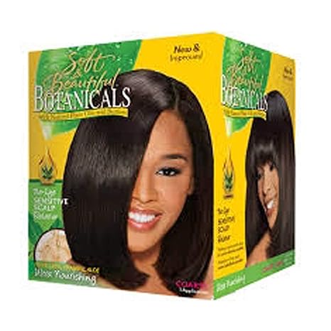Soft & Beautiful Botanicals no lye sensitive scalp relaxer coarse 1 application