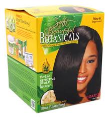 Soft & Beautiful Botanicals No Lye Sensitive Scalp Relaxer Coarse hair treatment box