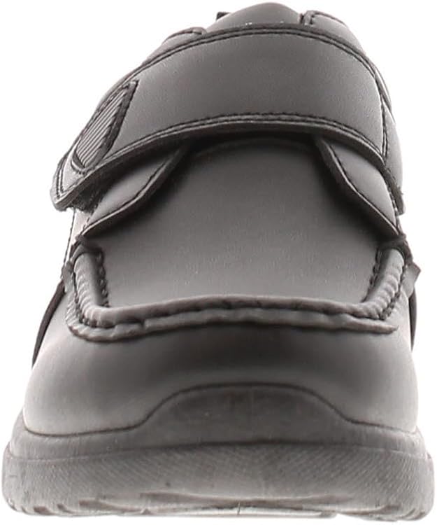 Buckle My Shoe black mock boys school shoe with velcro strap