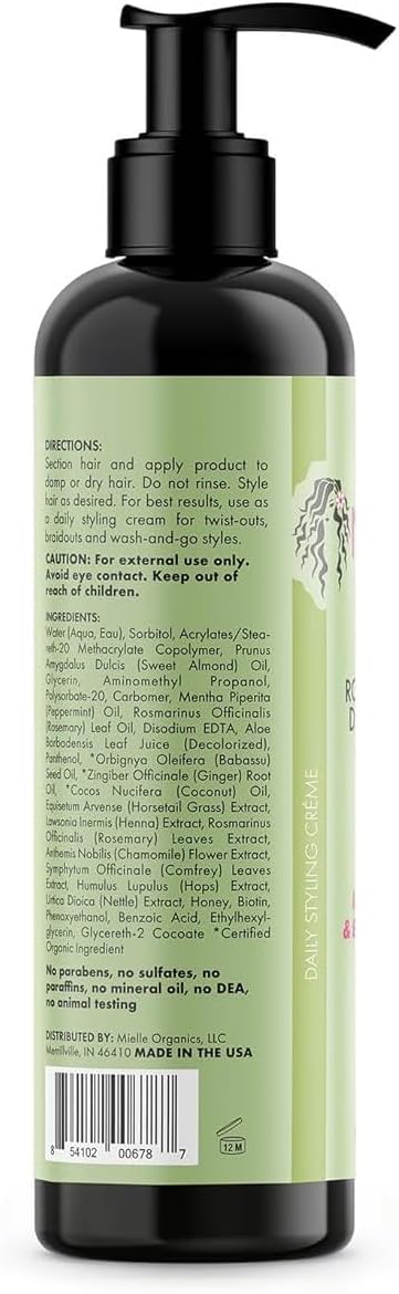 Mielle Rosemary Mint Multivitamin Styling Creme 8oz pump bottle
