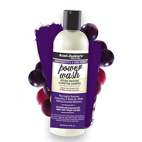 Aunt Jackie's Grapeseed power wash intense moisture clarifying shampoo bottle 591ml