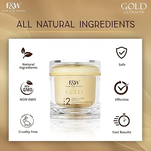F&W Gold Exceptional Clarifying Cream 200ml jar with natural ingredients