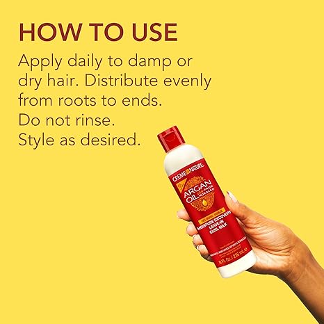 Creme of Nature Moisture Recovery Curl Milk spray bottle with red label