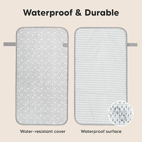 KeaBabies Swift waterproof travel changing pad for diaper bag, grey