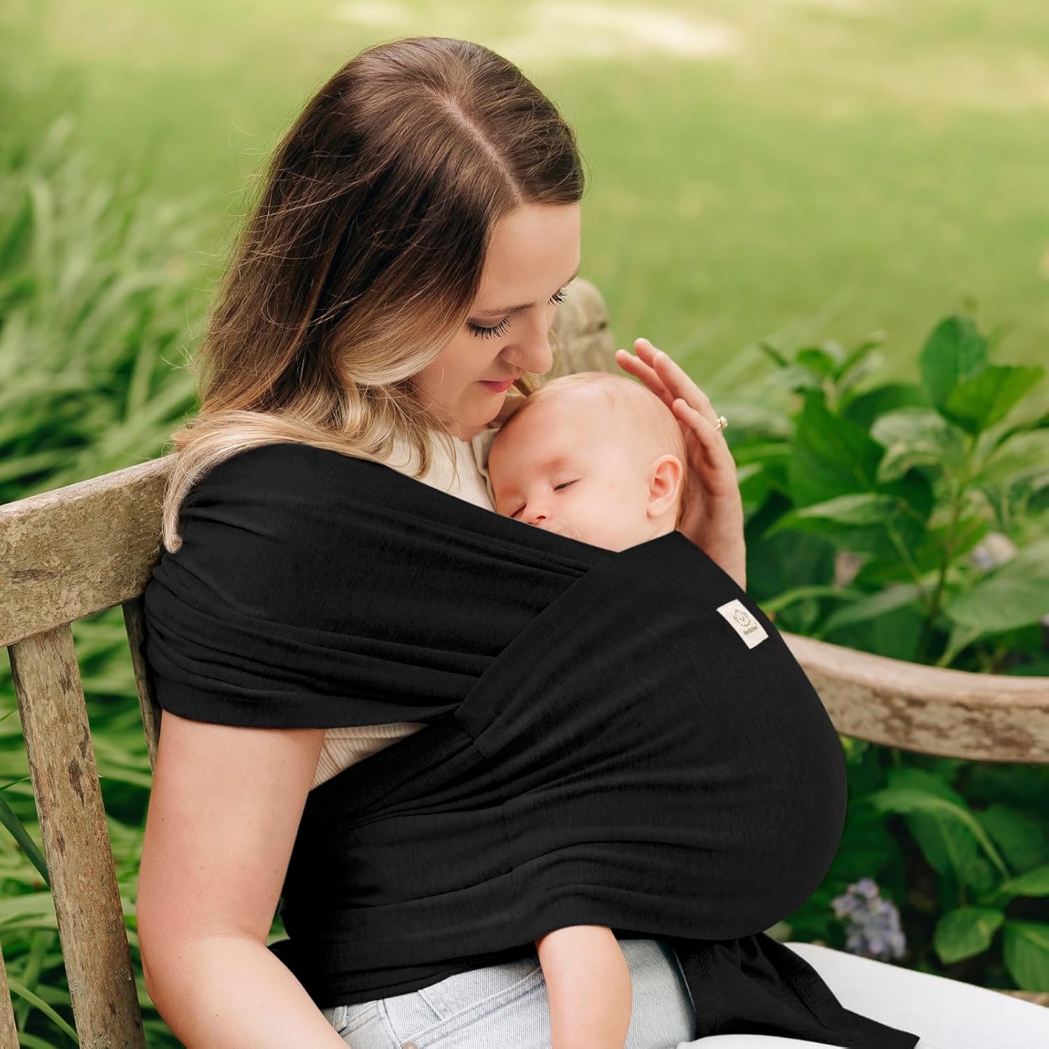 keaBabies D-Lite baby wrap carrier in black, newborn to toddler sling