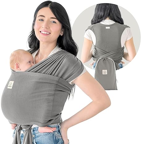 keaBabies D-Lite grey baby wrap carrier for newborns to toddlers