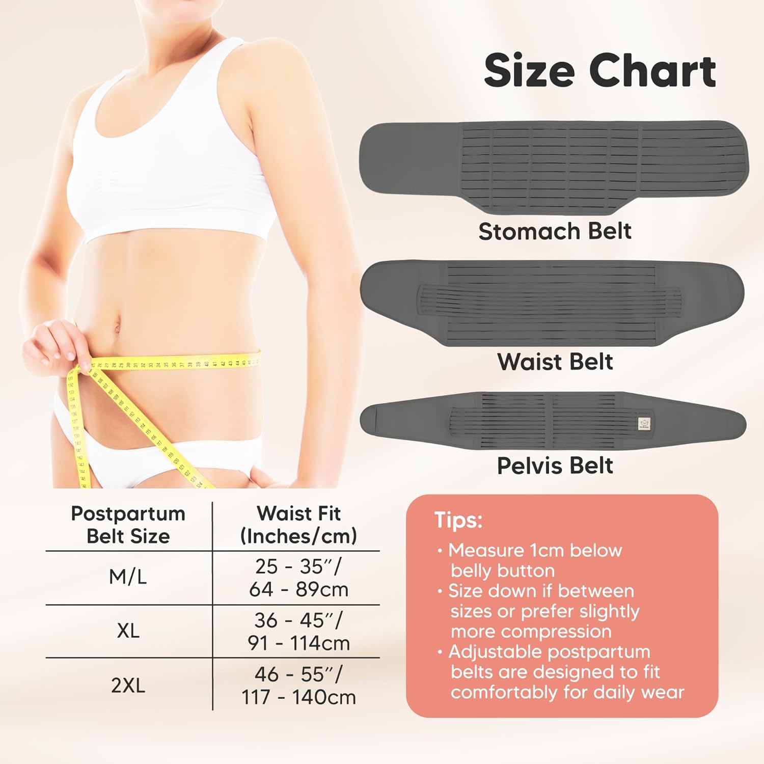 KeaBabies Revive 3-in-1 postpartum recovery support belt with three components shown