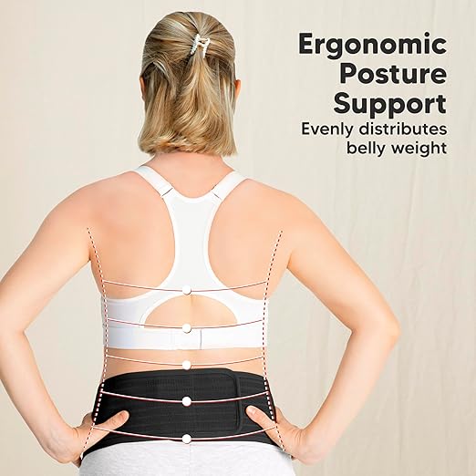 KeaBabies EASE white and black maternity belly support band for pregnancy