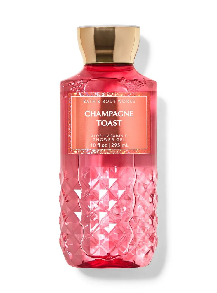 Bath & Body Works Champagne Toast pink shower gel 10 oz bottle
