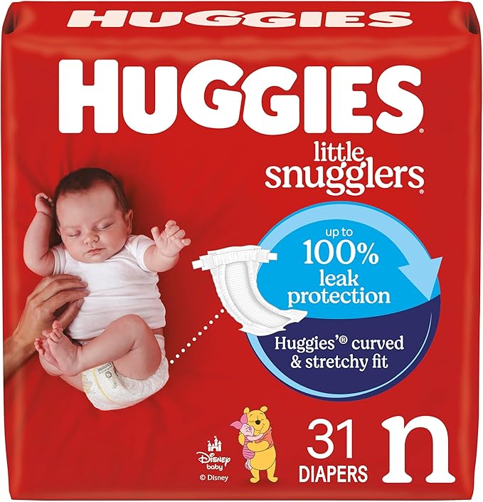 Huggies Little Snugglers Size 1 baby diapers pack of 31 on red packaging