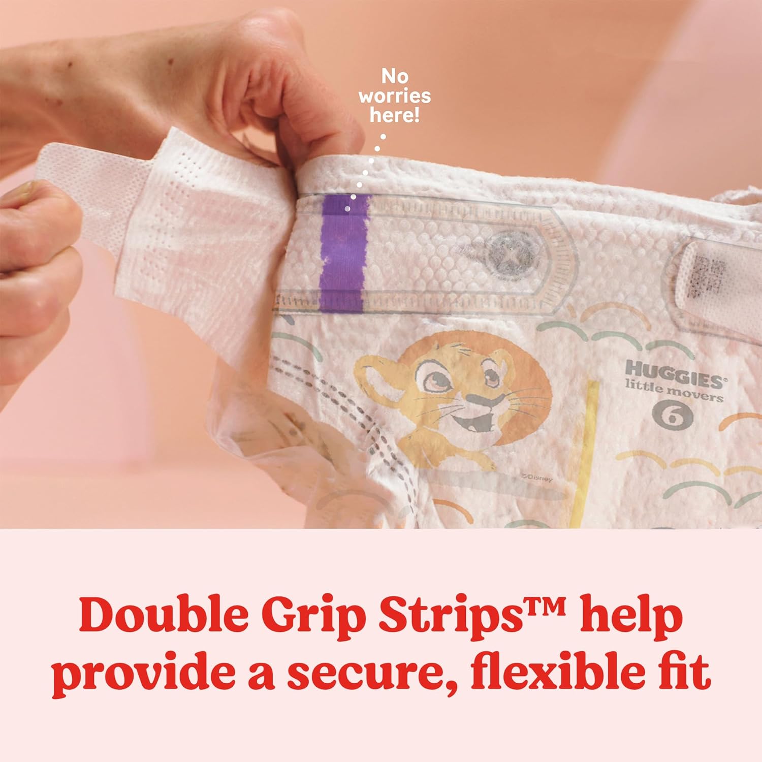 Huggies Little Movers Size 5 nappies with Double Grip Strips, 132 count pack