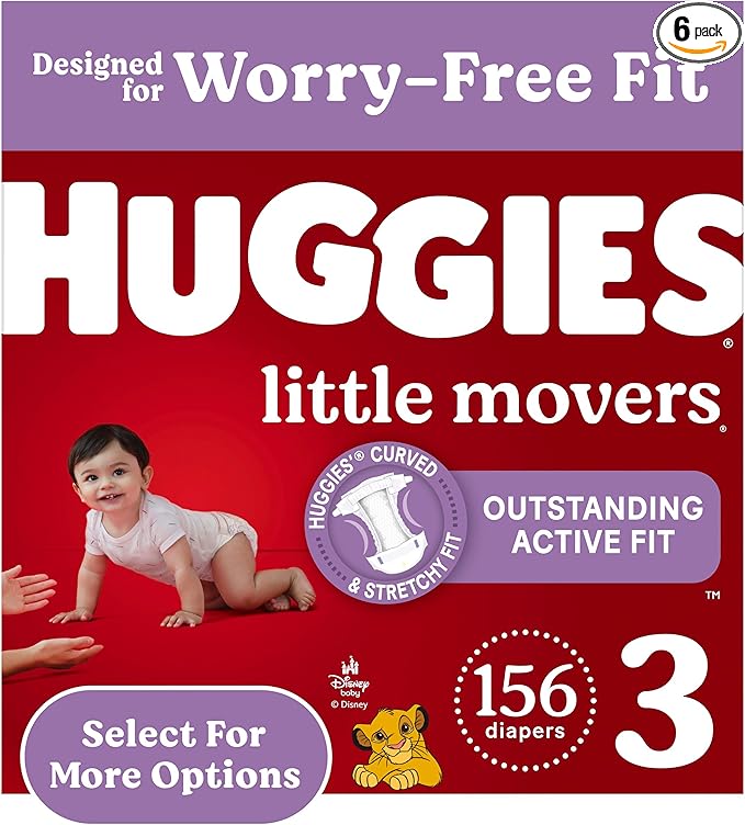 Huggies Little Movers Size 3 nappies 174 count pack 16-28 lbs