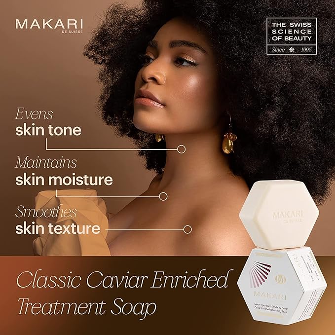 Makari Classic Caviar Enriched Treatment Soap 200g white hexagonal bar
