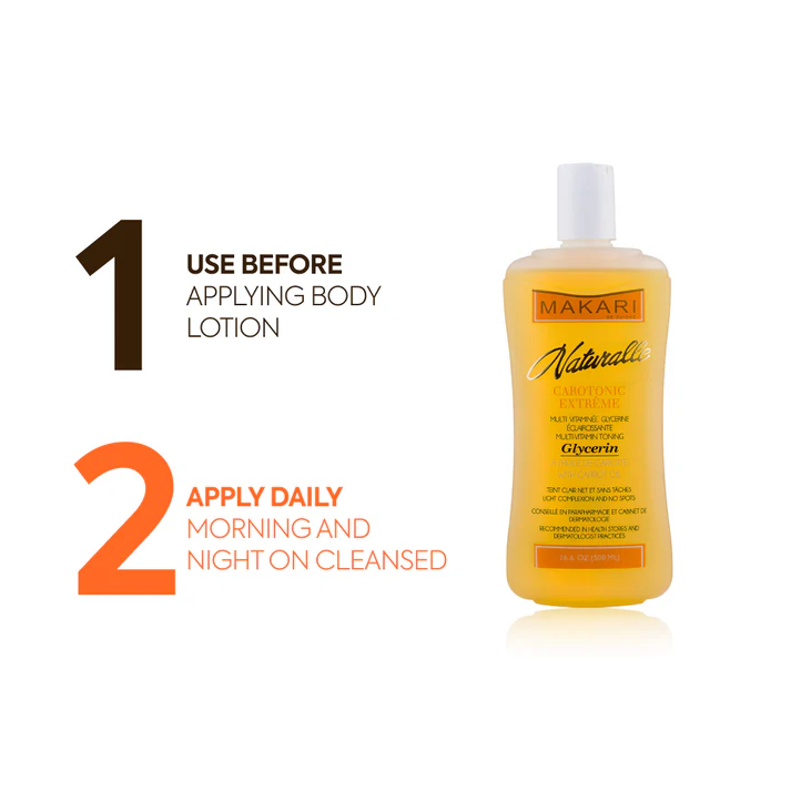 Makari Naturalle Carotonic Extreme Multivitamin Toning Glycerin yellow bottle