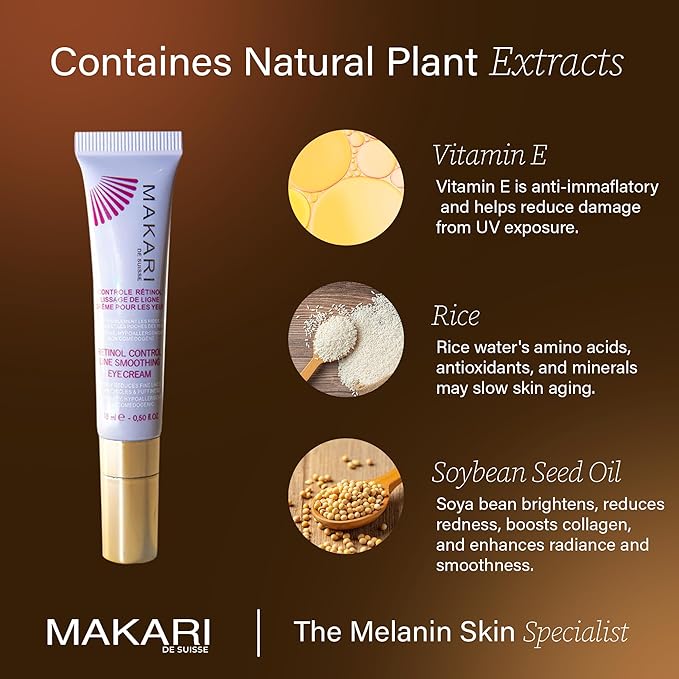 Makari Retinol Control Line Smoothing Eye Cream with Vitamin E and Rice Water