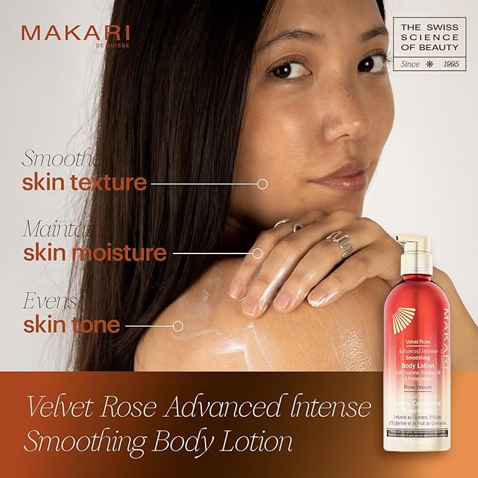 Makari Velvet Rose Smoothing Body Lotion 500ml red bottle