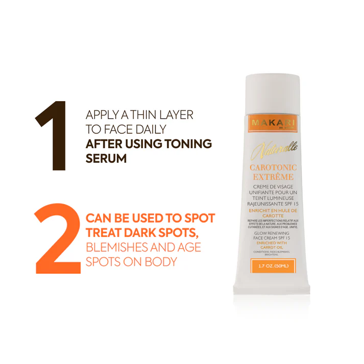 Makari Naturalle Carotonic Extreme Glow Renewing Face Cream SPF 15, 50ml tube