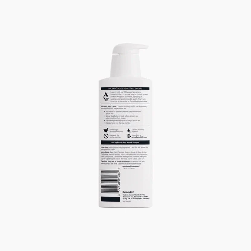 Eucerin Baby Body Lotion with Pro-Vitamin B5 and Shea Butter, 13.5 oz pump bottle