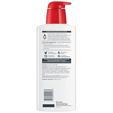 Eucerin Skin Calming Body Lotion unscented 16.9 fl oz pump bottle