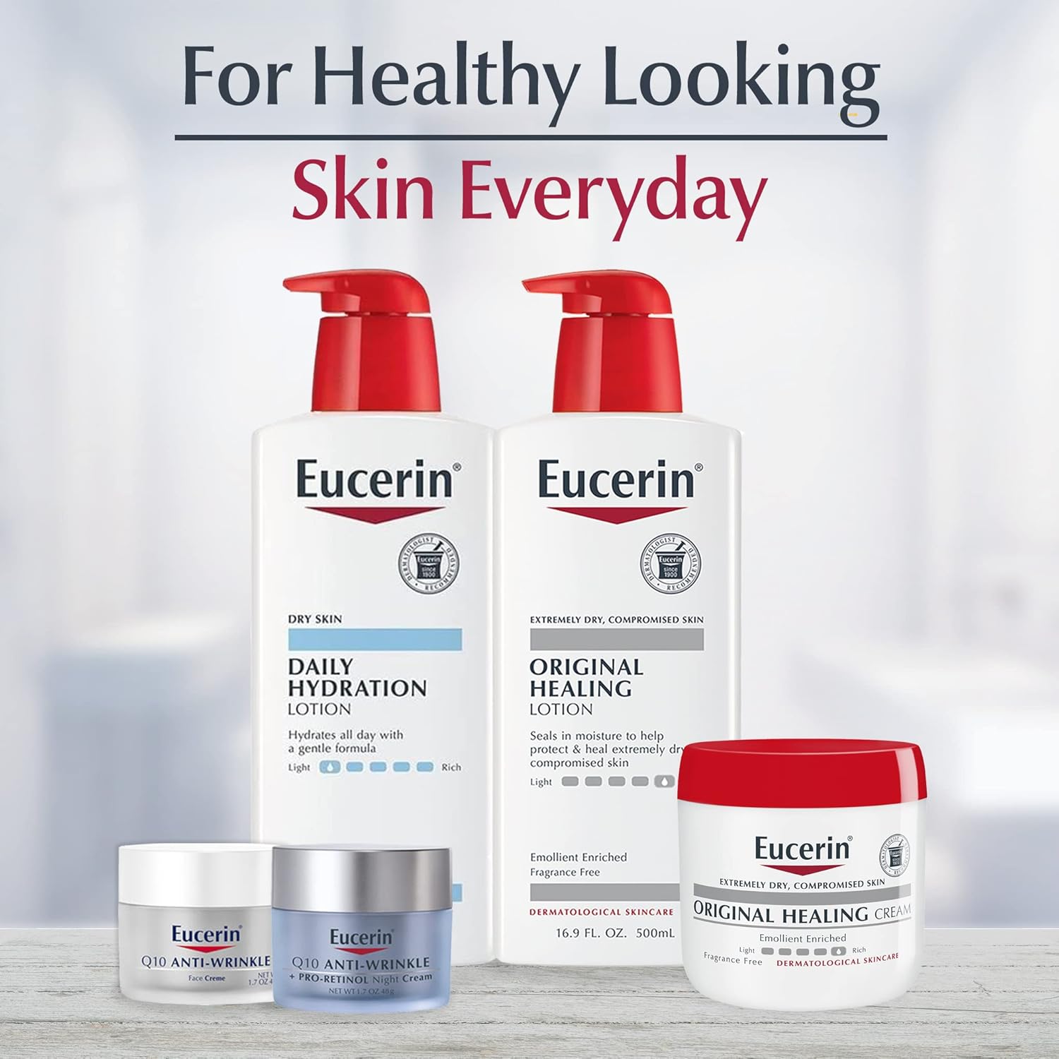 Eucerin Original Healing Rich Body Lotion 16.9 fl oz pump bottle for extremely dry skin