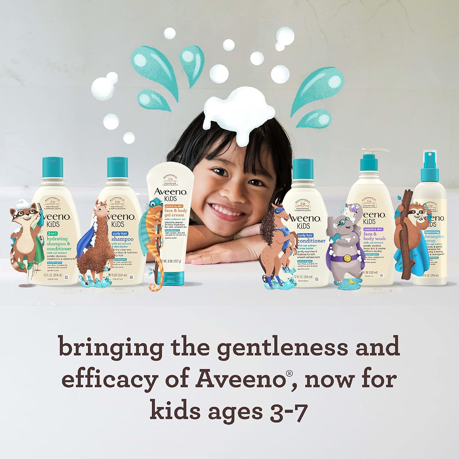Aveeno KIDS Detangling Spray 10 fl oz bottle with turquoise cap