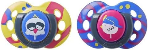 Tommee Tippee Closer to Nature soothers 6-18 months two pack colourful designs
