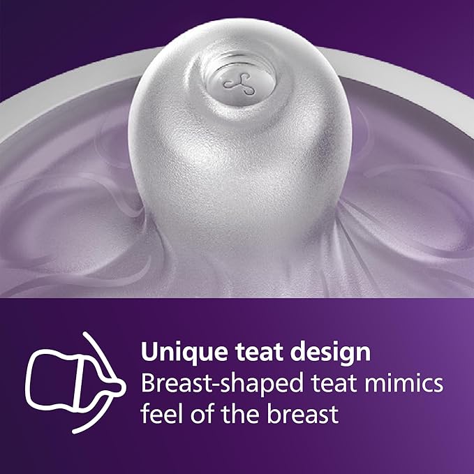Philips Avent Natural Response 3.0 glass feeding bottle with breast-shaped teat