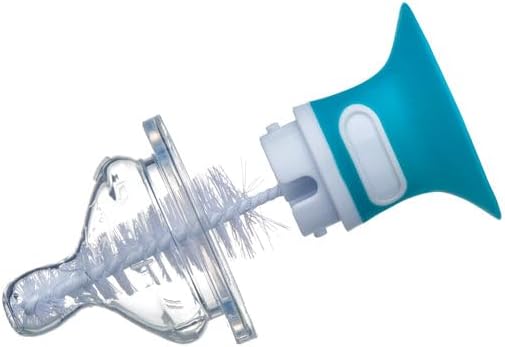 Bébé Confort 2 in 1 bottle brush with suction cup, turquoise and white