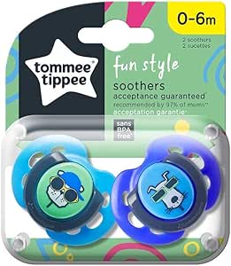 Tommee Tippee Closer to Nature Fun Air Soother 0-6m two pack blue