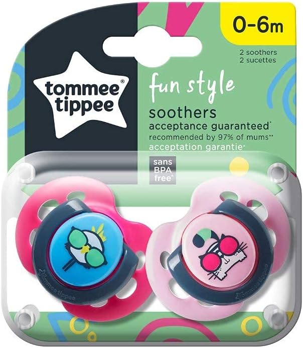 Tommee Tippee Closer to Nature Fun Air pink soothers 0-6 months 2 pack