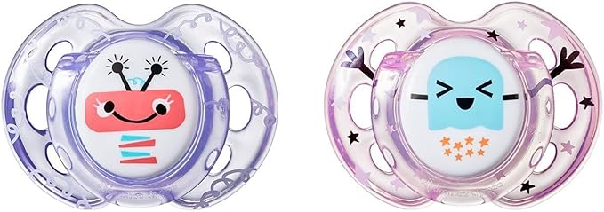 Tommee Tippee Closer to Nature Fun Air soothers purple and pink 0-6m 2 pack