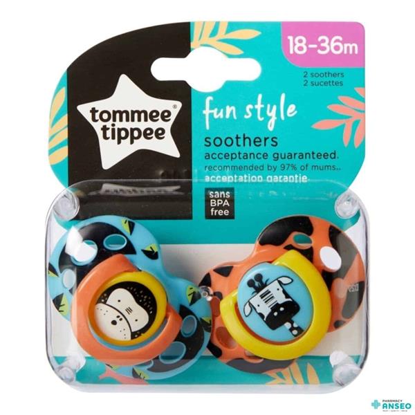 Tommee Tippee Fun Style orthodontic soothers pack of two, 18-36 months