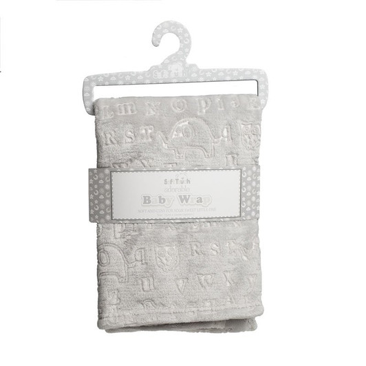 Soft Touch Adorable Baby grey alphabet embossed wrap for newborns