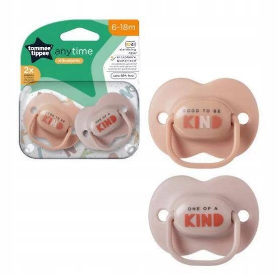 Tommee Tippee Closer to Nature AnyTime Soother 6-18 months pink pack of two