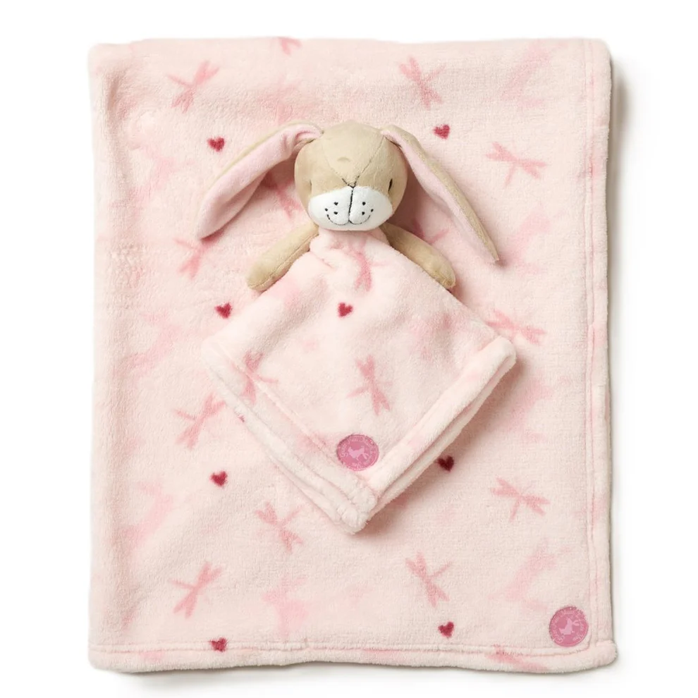 Guess How Much I Love You pink baby comforter and blanket set 75x90cm