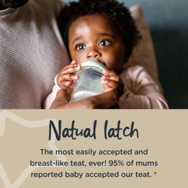 Tommee Tippee Closer to Nature glass feeding bottle 150ml clear