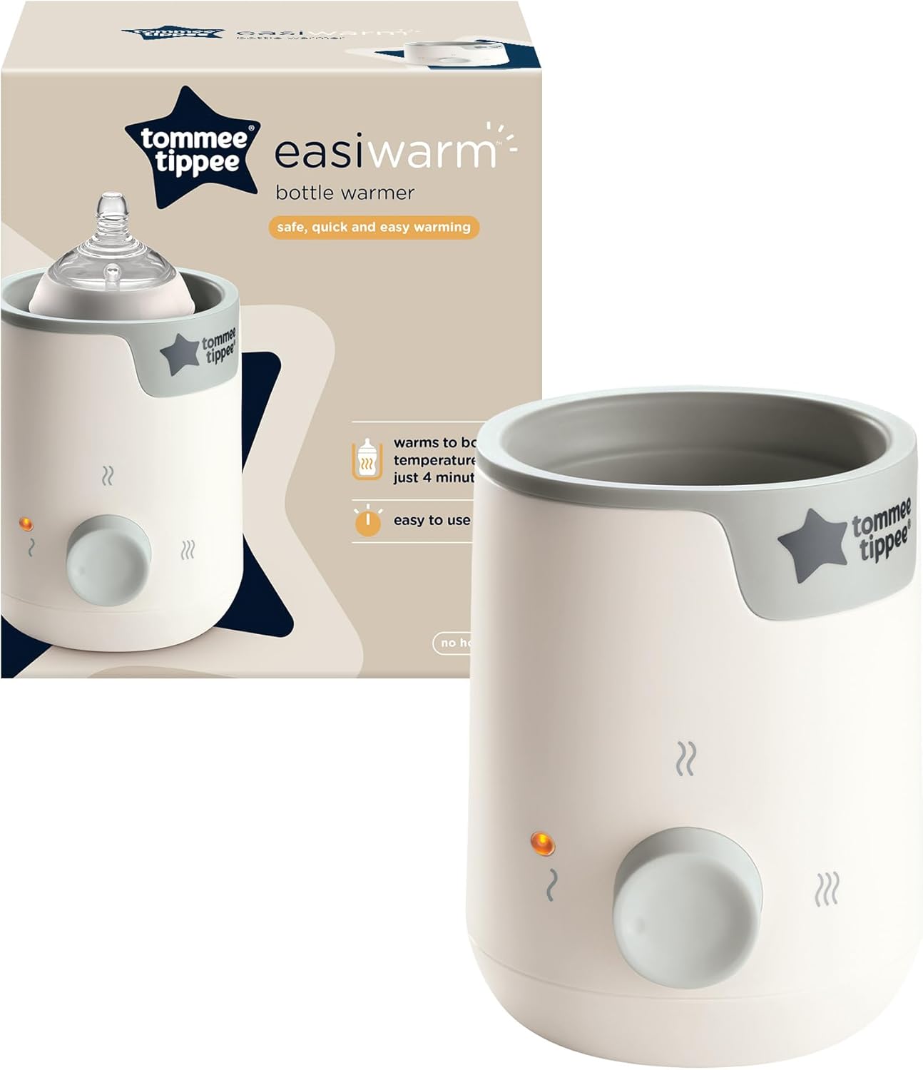 Tommee Tippee Easi-Warm electric bottle and food warmer, white with grey trim