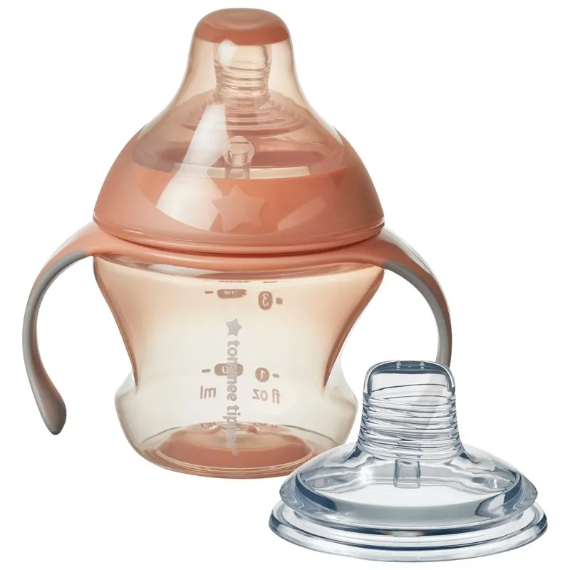 Tommee Tippee First Sips soft infant transition cup coral four months plus