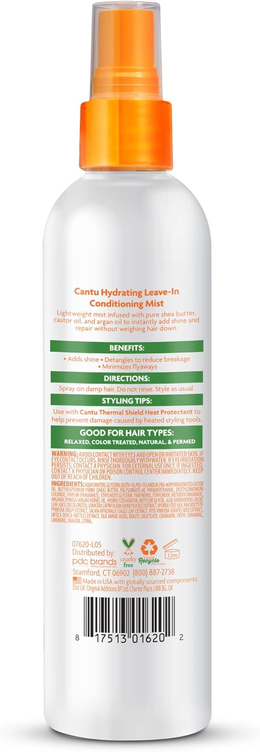 Cantu Shea Butter Hydrating Leave-In Conditioning Mist 237ml spray bottle