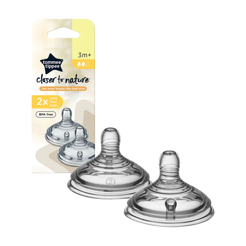 Tommee Tippee Closer to Nature fast flow teats, 2 pack, 6m+