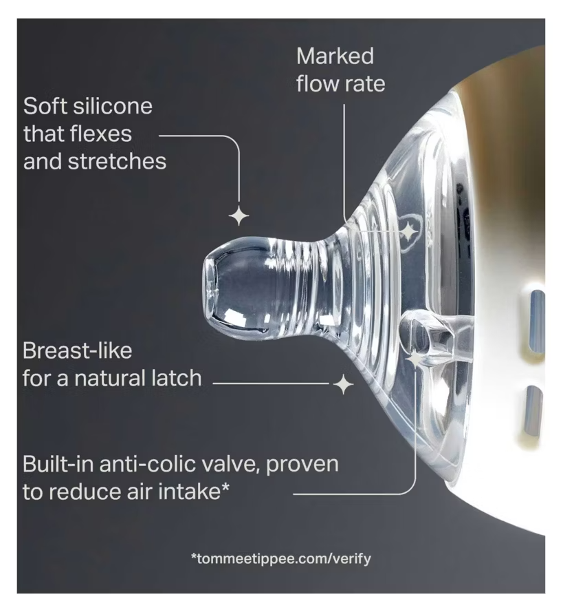 Tommee Tippee Closer to Nature Slow Flow teats 3m+ pack of 2